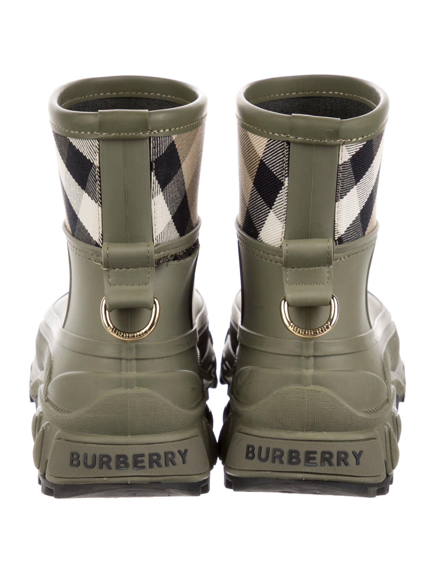 Burberry Nova Check Pattern Rubber Rain Boots