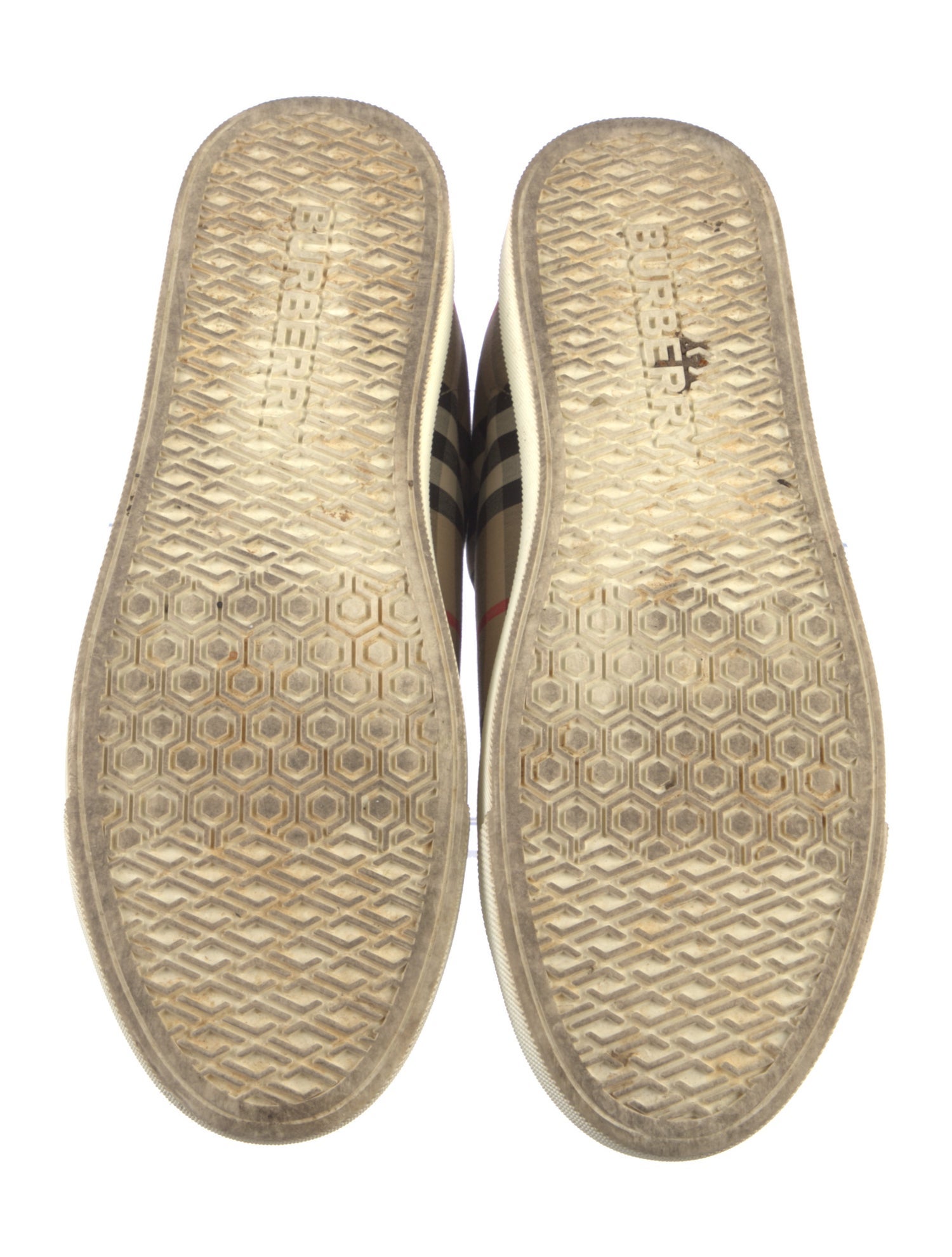 Burberry House Check Pattern Leather Sneakers