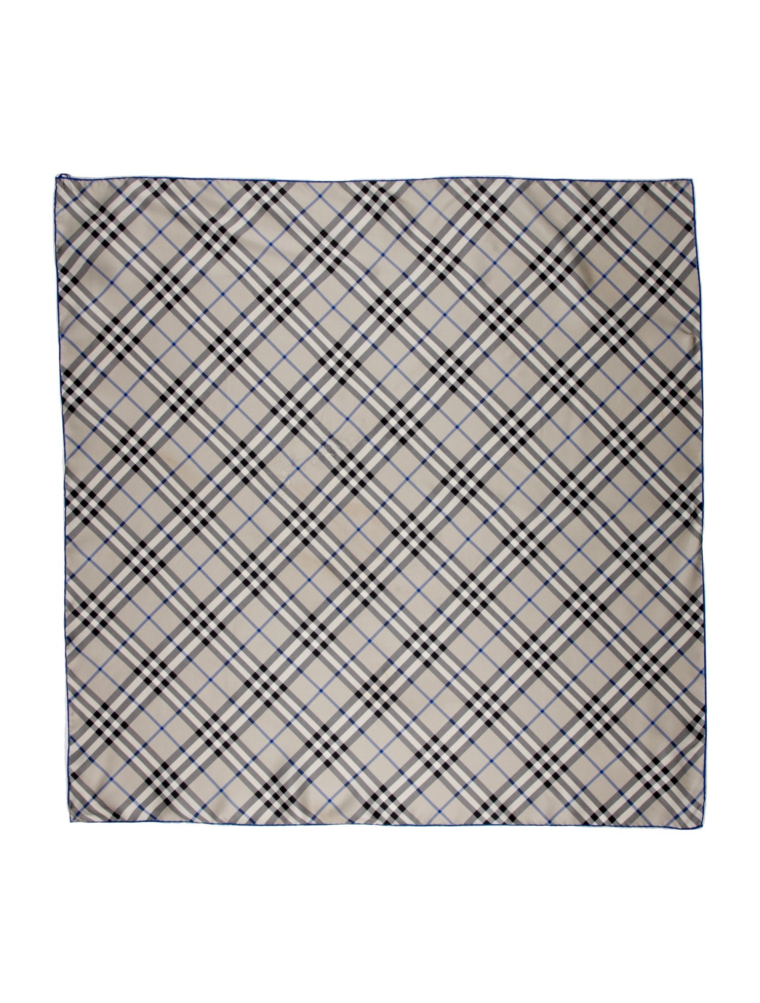 Burberry Silk Plaid Print Scarf