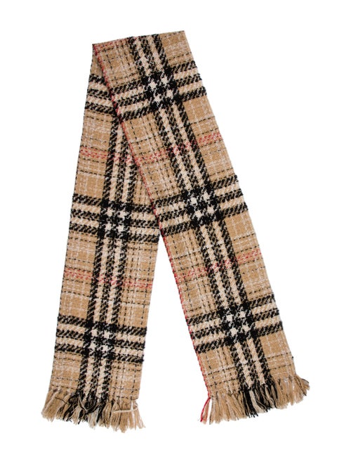 Burberry Cashmere Plaid Print Scarf