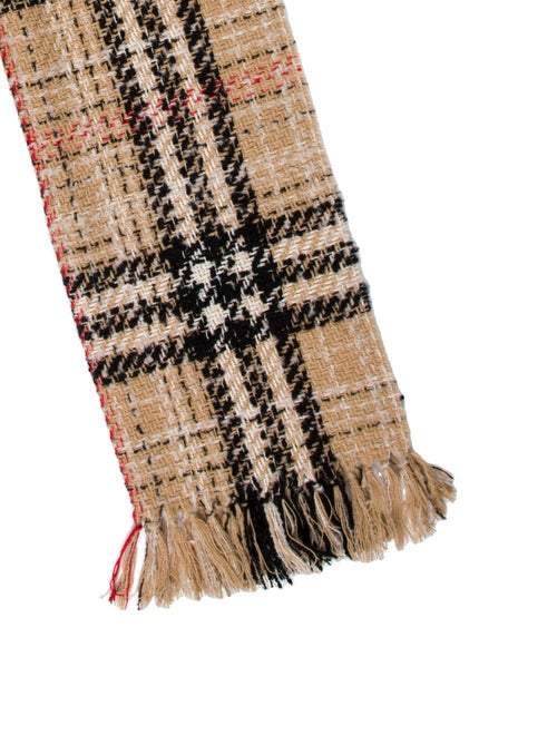 Burberry Cashmere Plaid Print Scarf