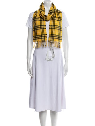 Burberry Cashmere Plaid Print Scarf