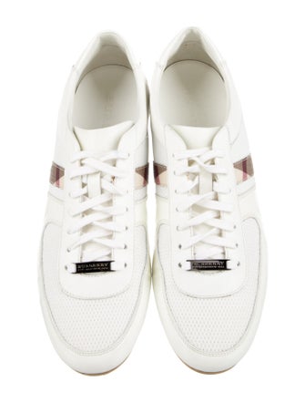 Burberry Nova Check Pattern Leather Trim Embellishment Sneakers