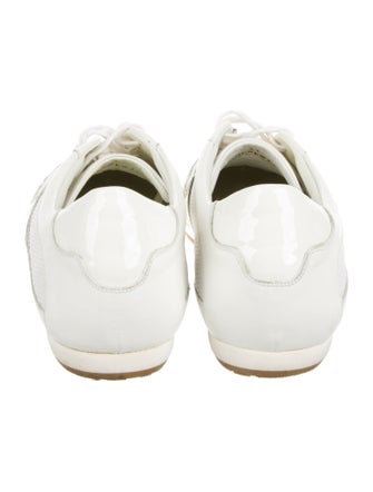 Burberry Nova Check Pattern Leather Trim Embellishment Sneakers