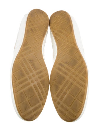 Burberry Nova Check Pattern Leather Trim Embellishment Sneakers