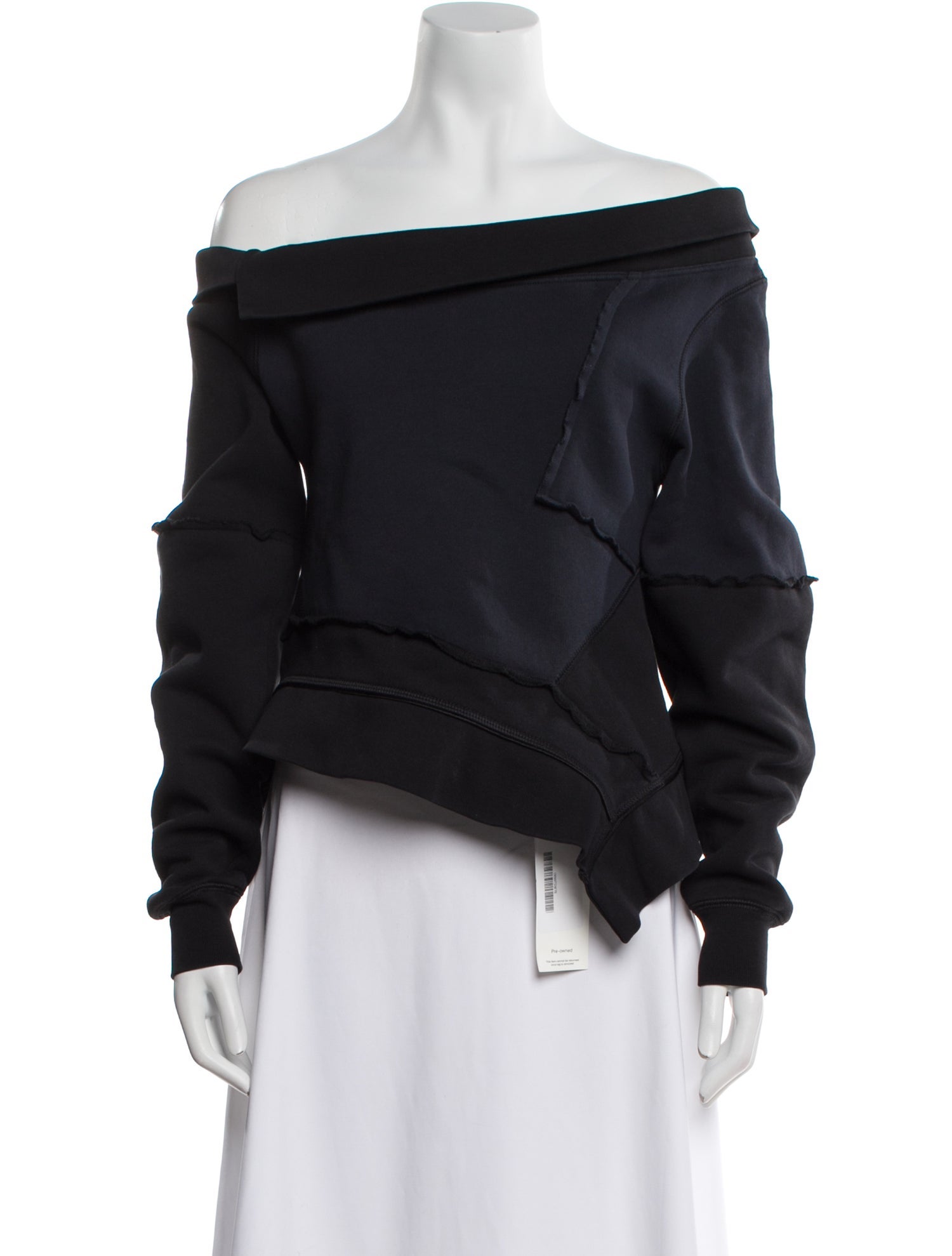 Burberry Off-The-Shoulder Long Sleeve Sweatshirt