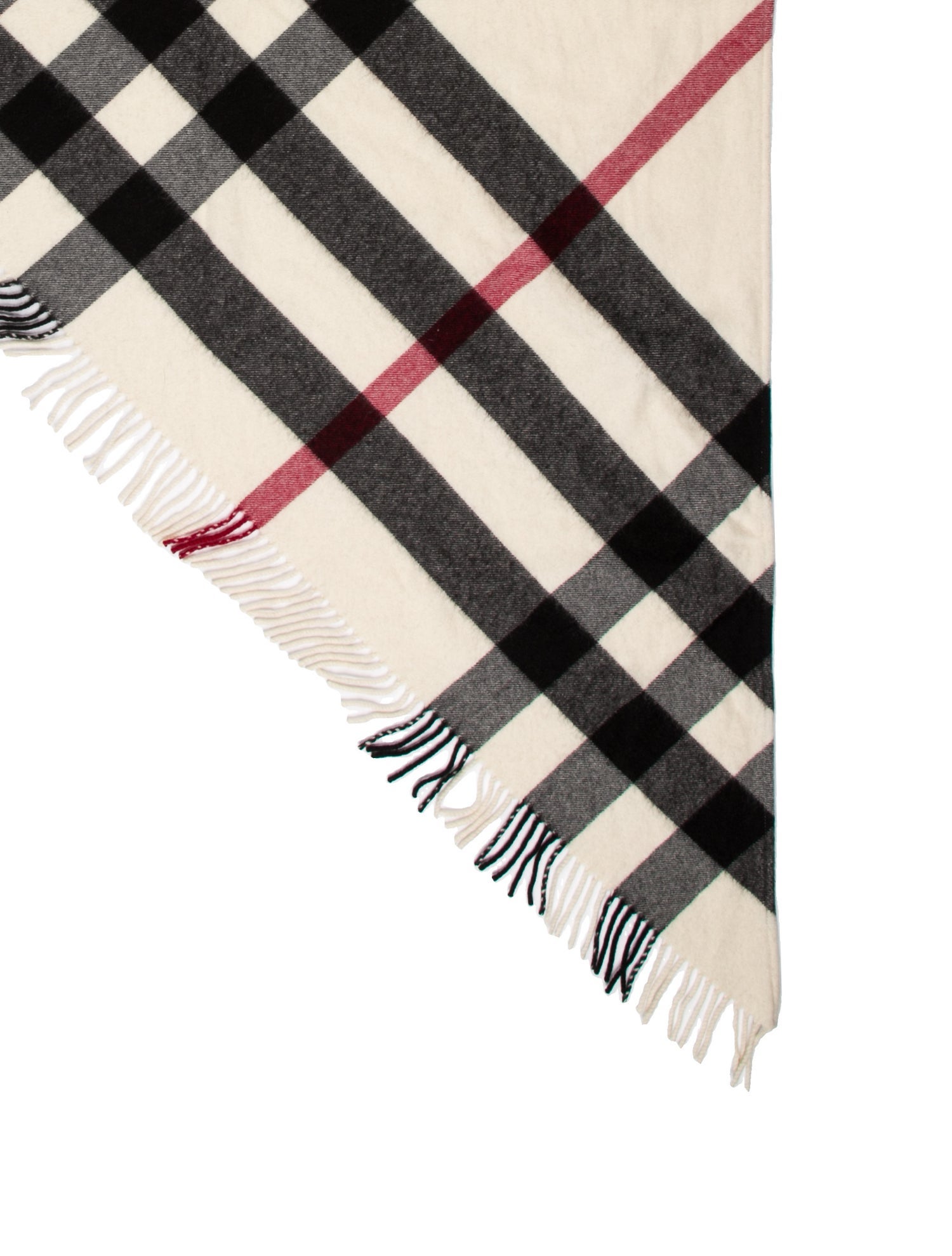 Burberry Cashmere Plaid Print Scarf