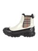Burberry Nova Check Pattern Leather Chelsea Boots