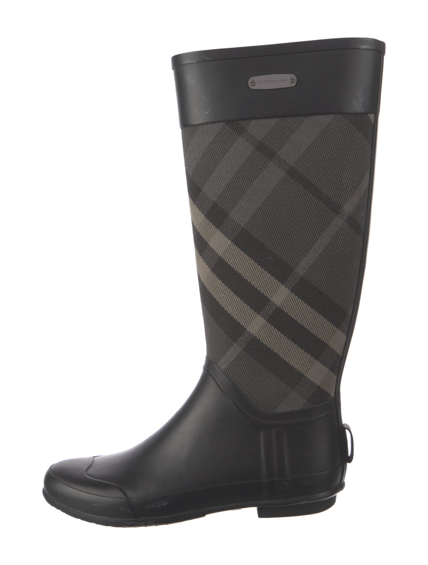 Burberry Smoked Check Pattern Rubber Rain Boots