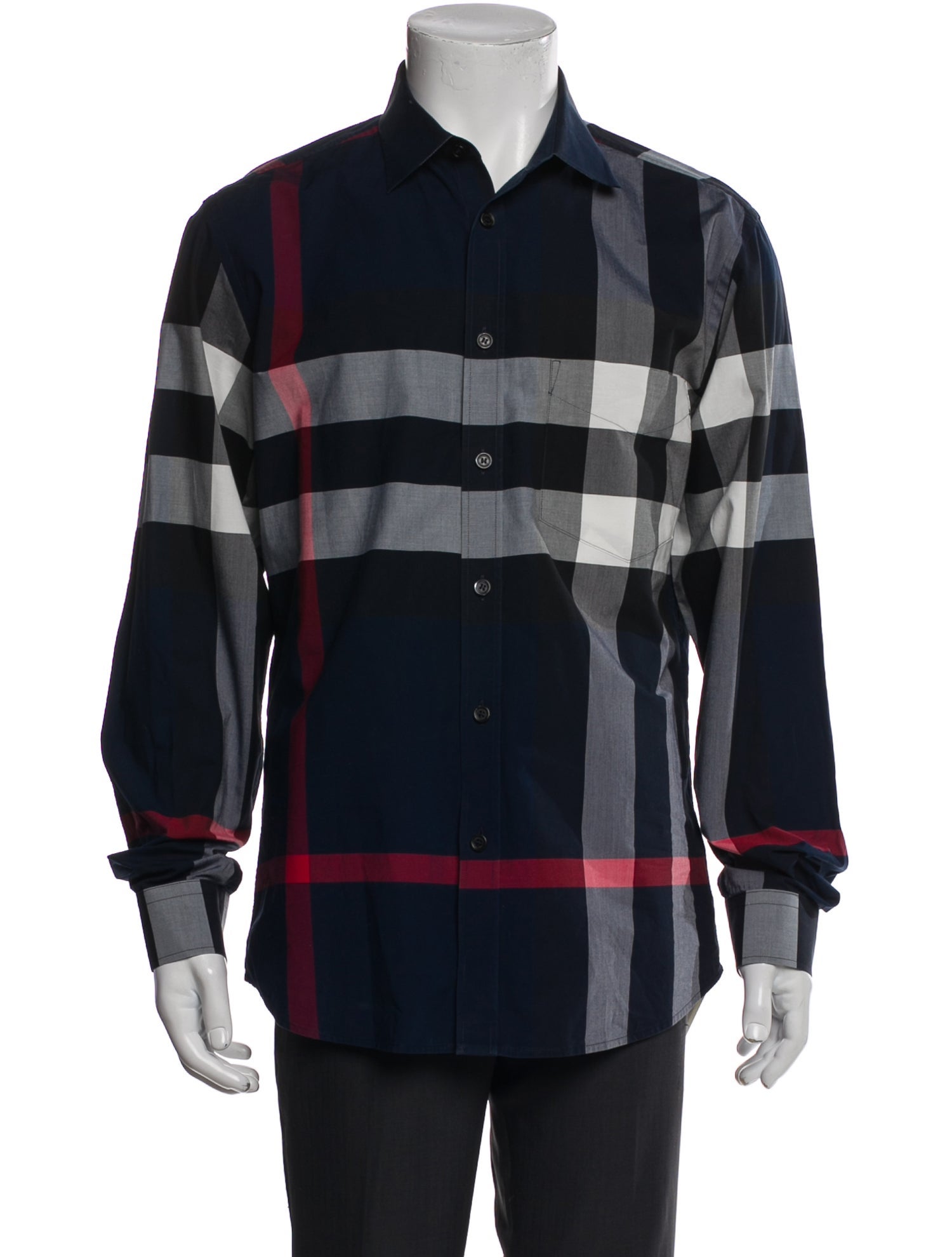 Burberry Exploded Check Pattern Long Sleeve Shirt