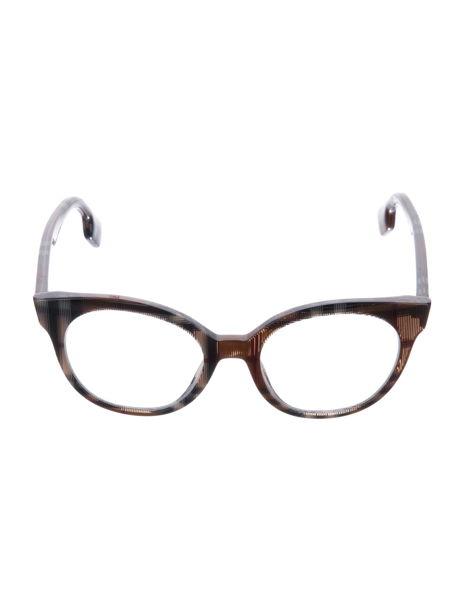 Burberry House Check Pattern Round Eyeglasses