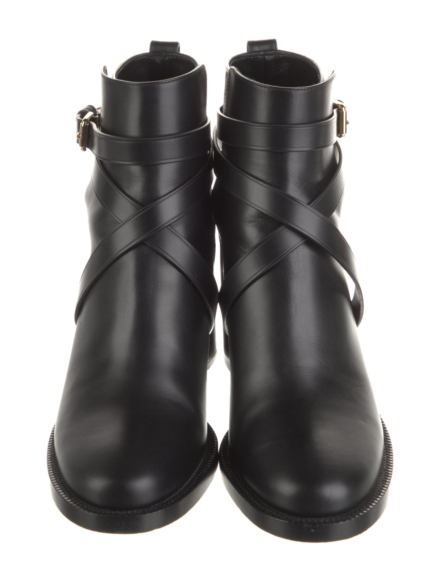 Burberry Exploded Check Pattern Leather Boots
