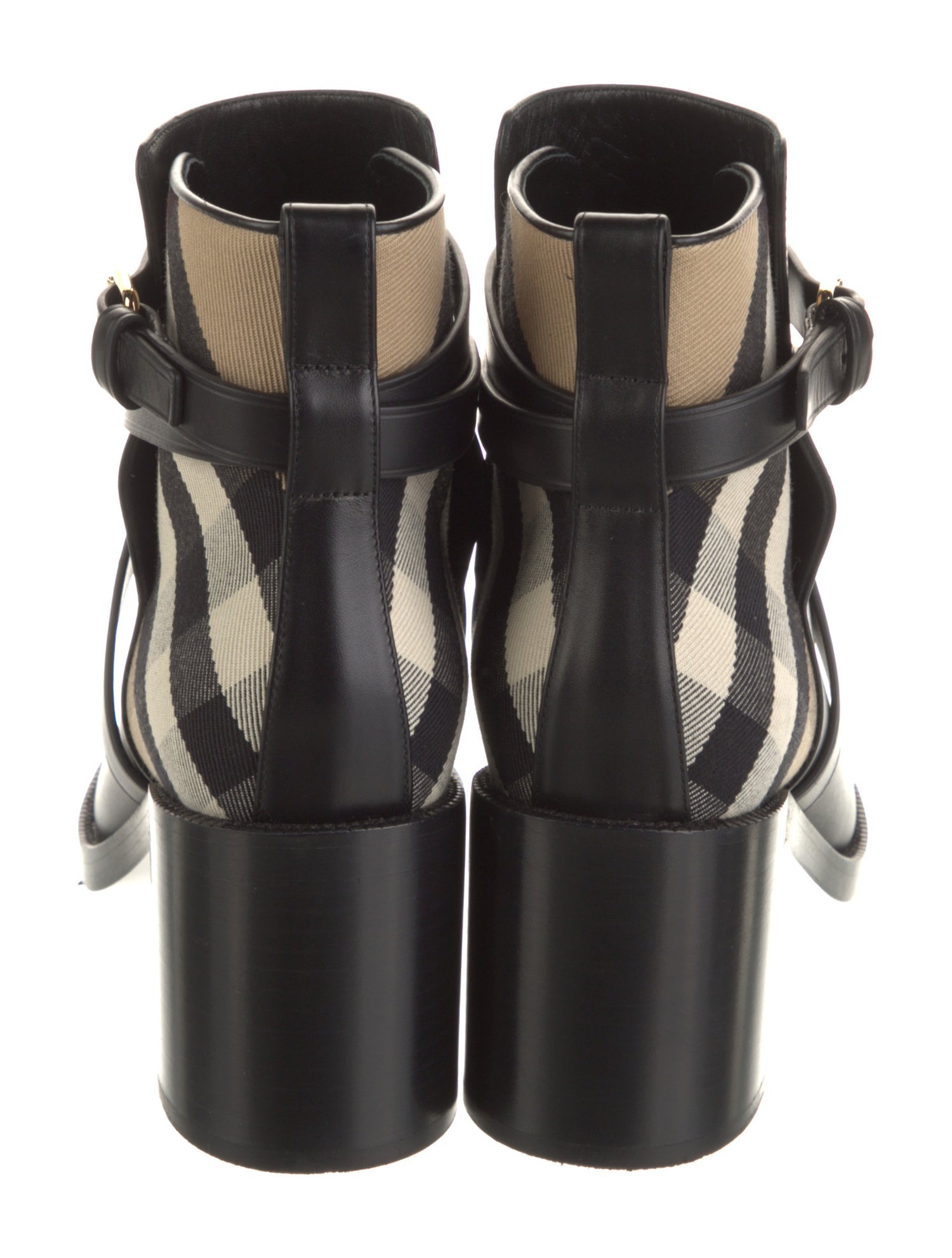 Burberry Exploded Check Pattern Leather Boots
