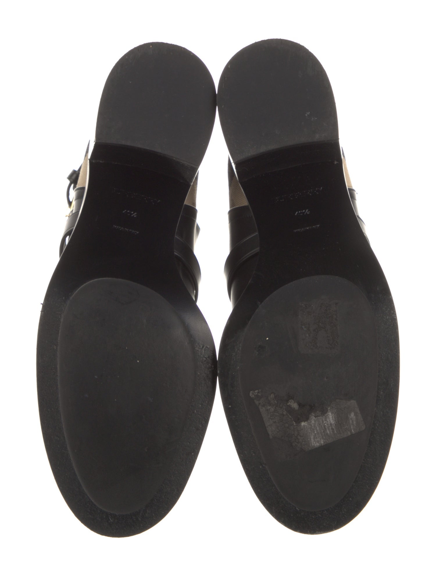 Burberry Exploded Check Pattern Leather Boots