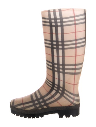 Burberry Nova Check Pattern Rubber Rain Boots