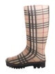 Burberry Nova Check Pattern Rubber Rain Boots
