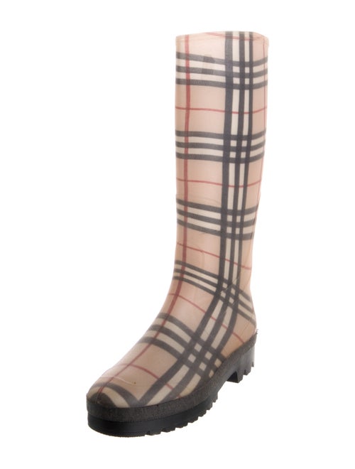 Burberry Nova Check Pattern Rubber Rain Boots