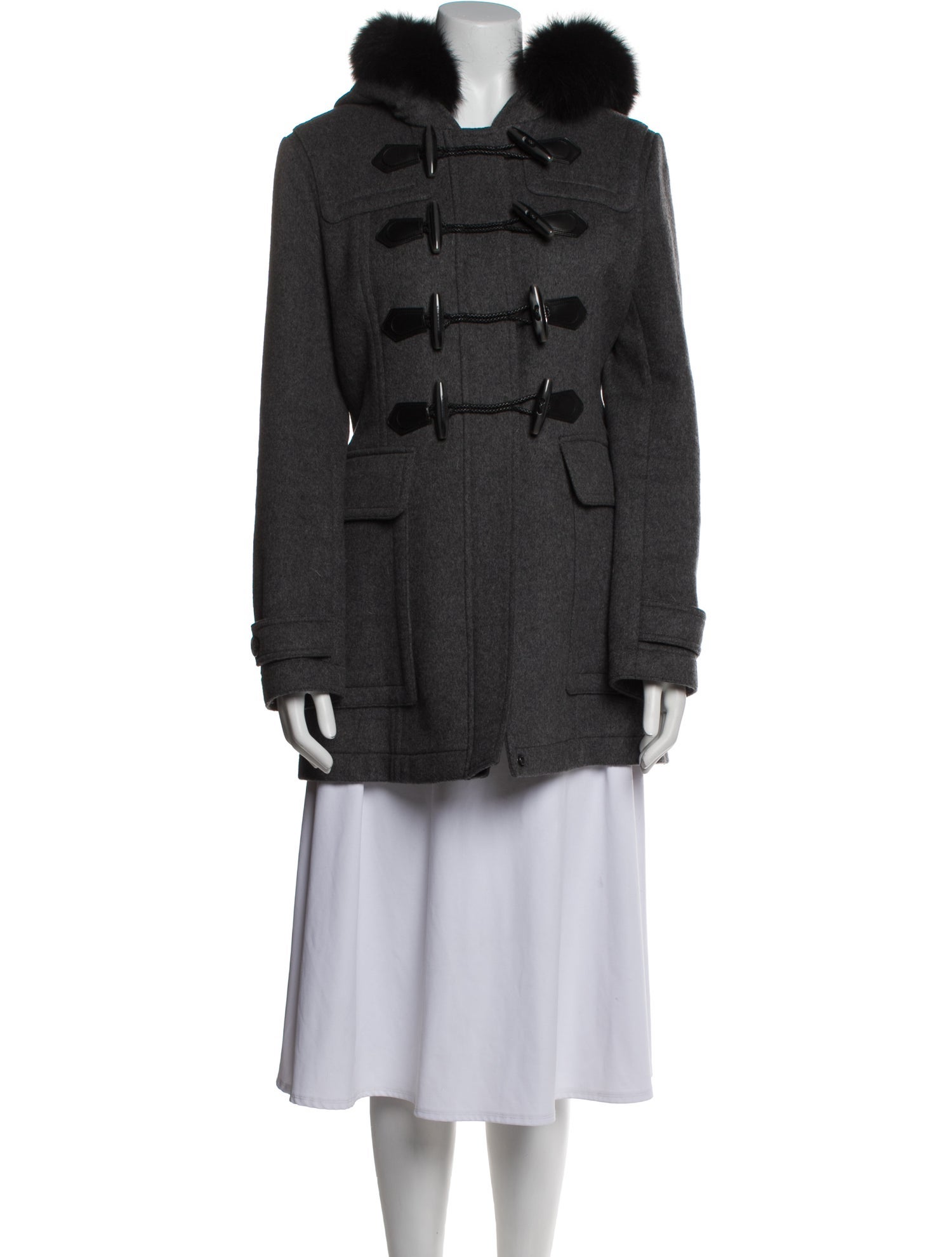 Burberry Brit Wool Faux Fur Coat