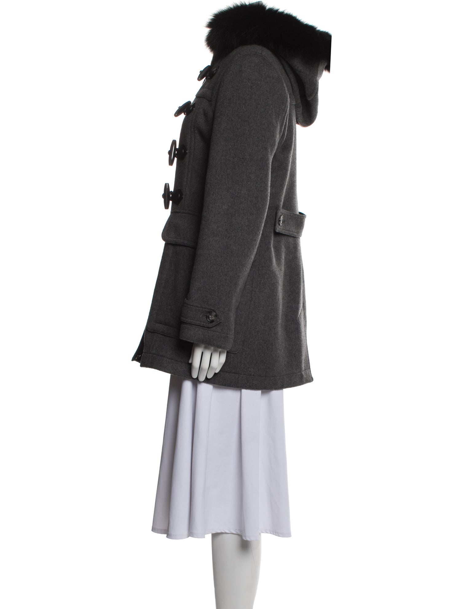 Burberry Brit Wool Faux Fur Coat