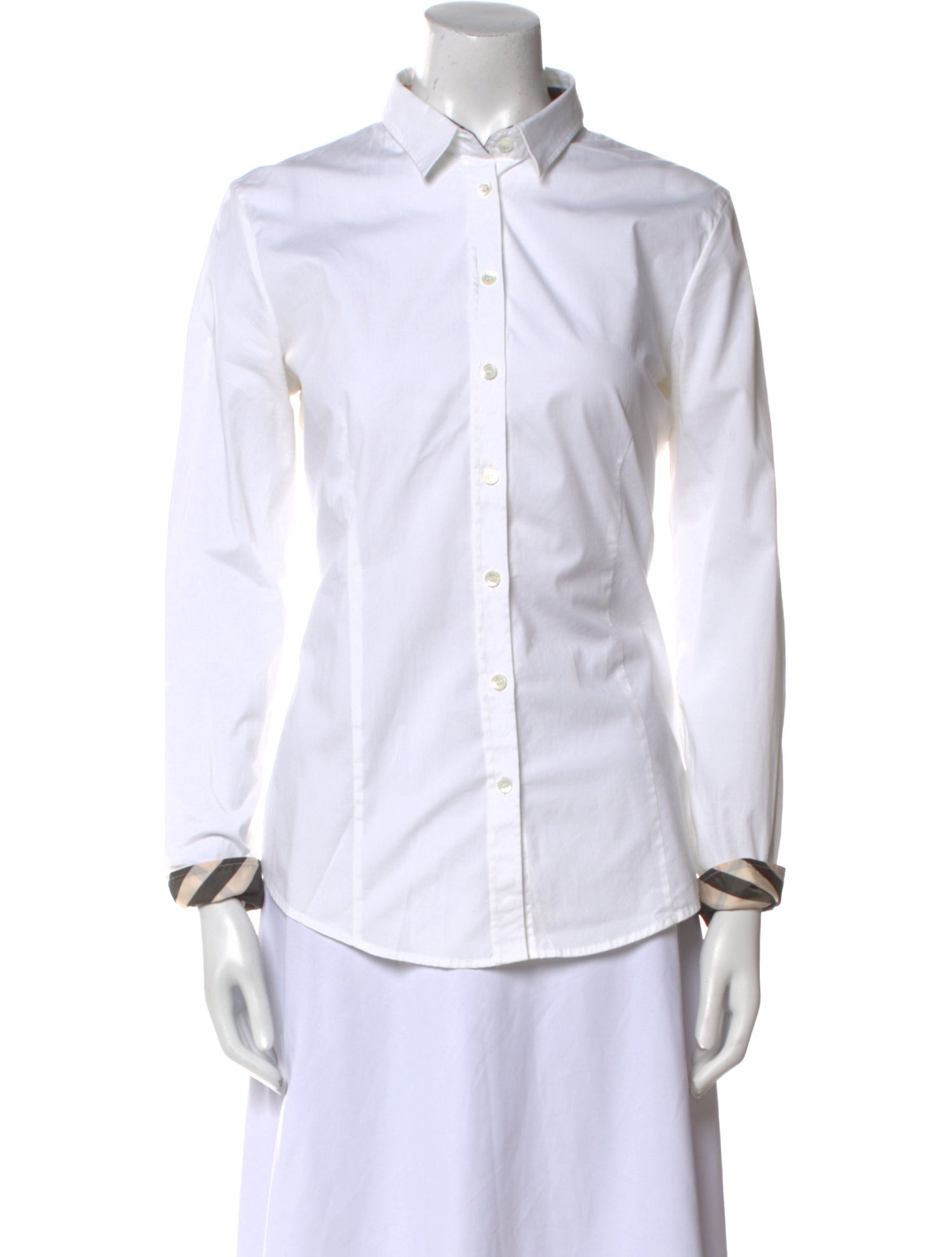 Burberry Long Sleeve Button-Up Top