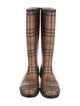 Burberry Rubber Plaid Print Rain Boots