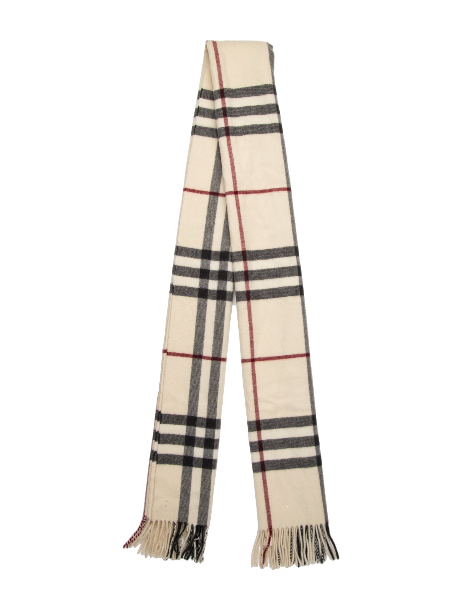 Burberry Cashmere Plaid Print Scarf