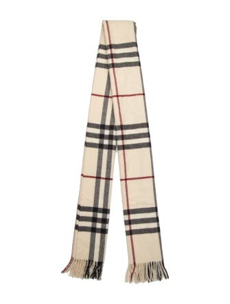 Burberry Cashmere Plaid Print Scarf