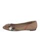 Burberry House Check Pattern Leather Trim Embellishment Ballet Flats