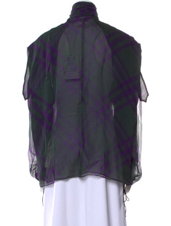 Burberry Silk Plaid Print Blouse
