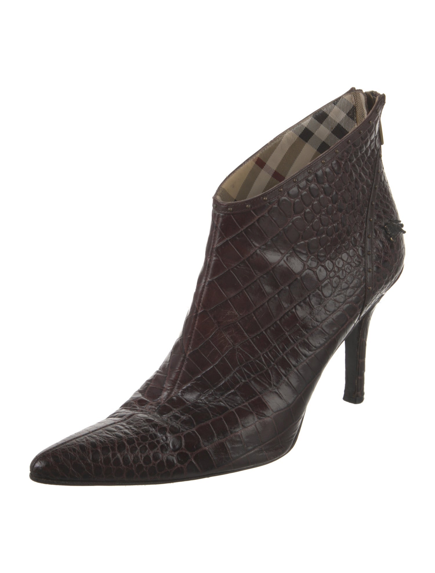 Burberry Leather Animal Print Boots