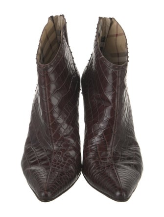 Burberry Leather Animal Print Boots