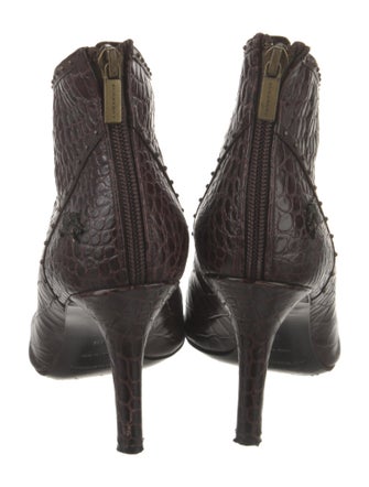 Burberry Leather Animal Print Boots