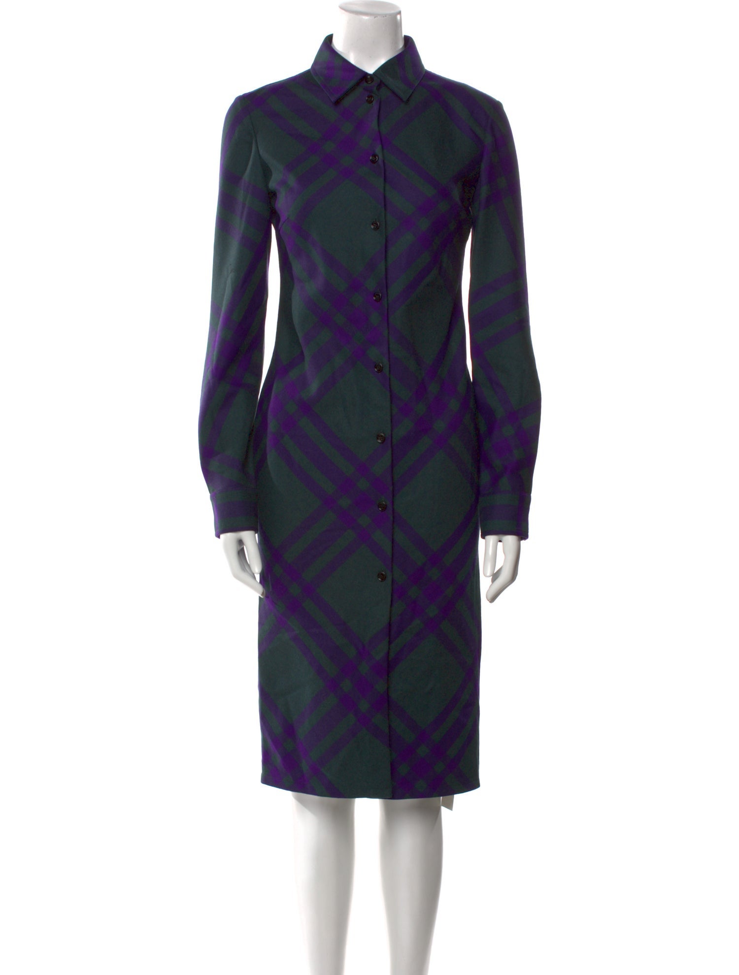Burberry Wool Midi Length Dress