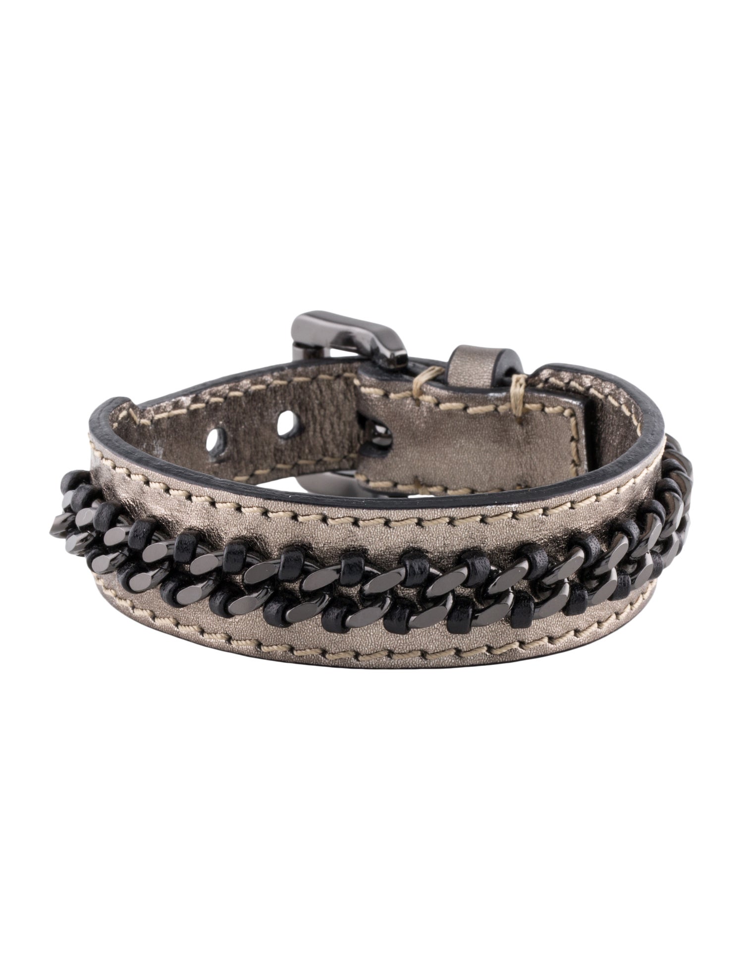Burberry Leather Chain Wrap Bracelet