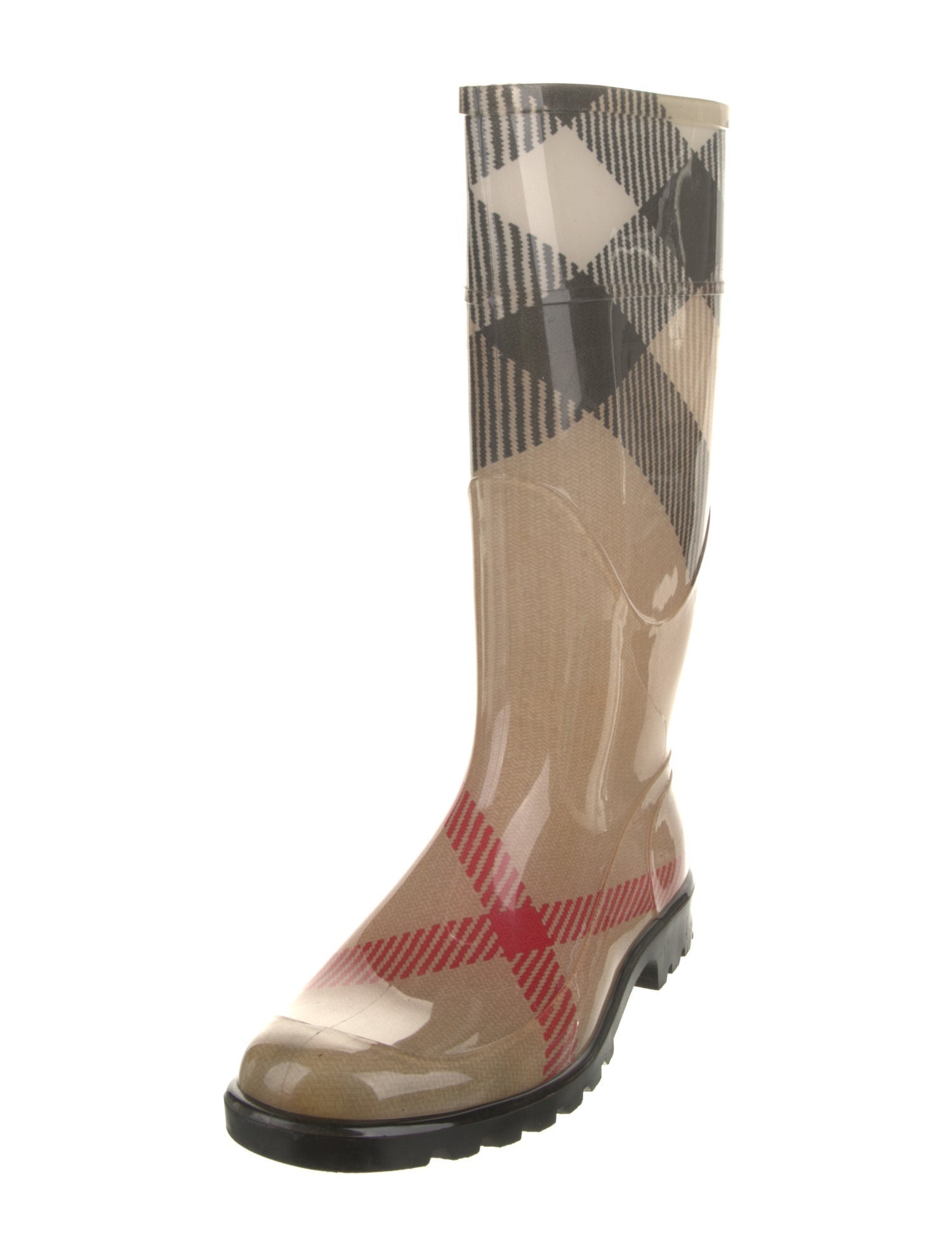Burberry House Check Pattern Rubber Rain Boots