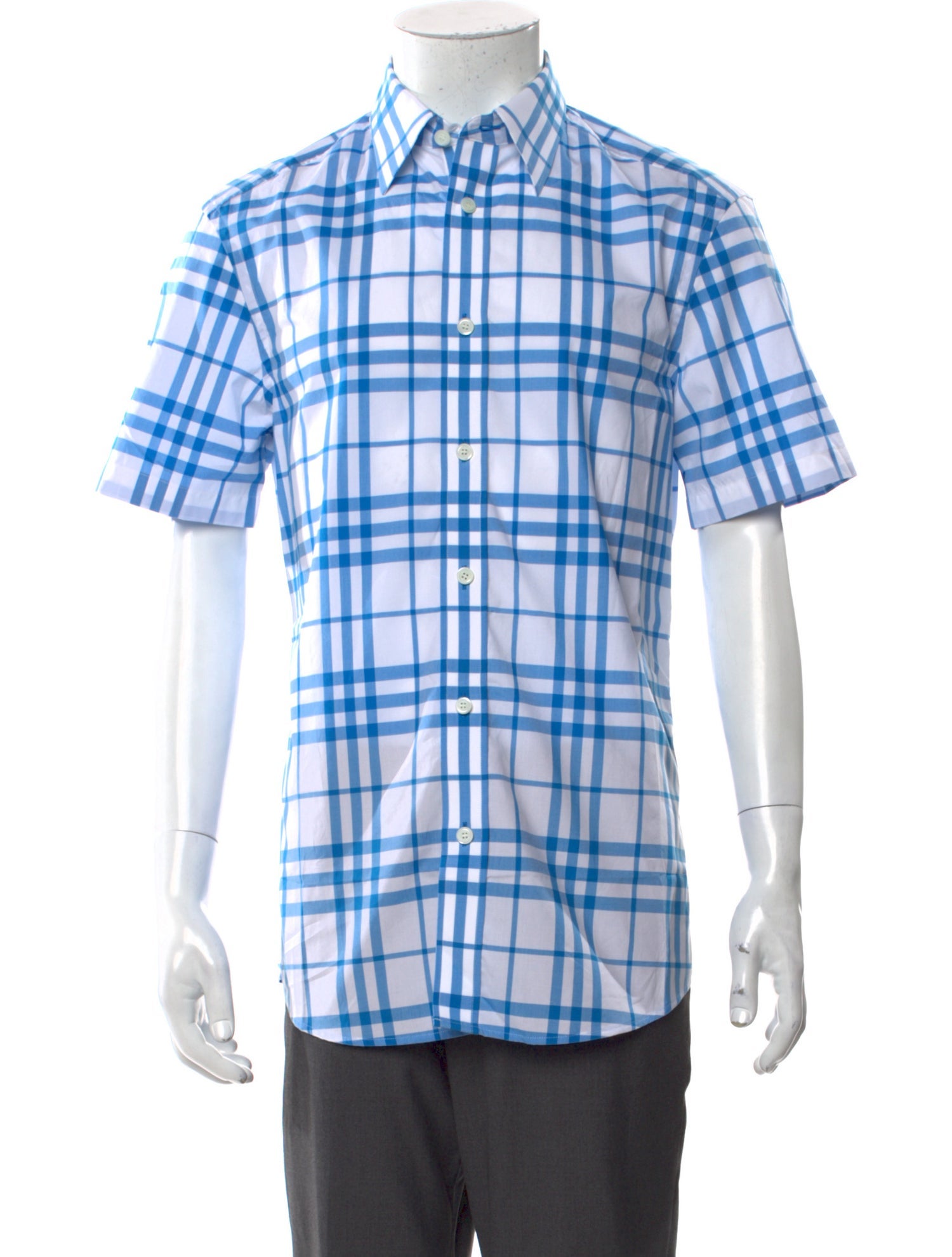 Burberry Plaid Print Short Sleeve Shirt