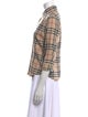 Burberry London Wool Plaid Print Button-Up Top