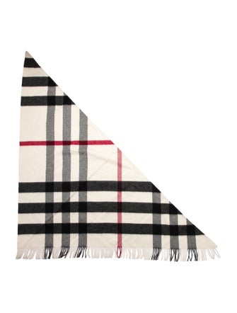 Burberry Cashmere Plaid Print Scarf