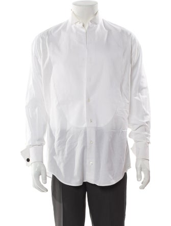 Burberry's Nova Check Pattern Long Sleeve Tuxedo Shirt