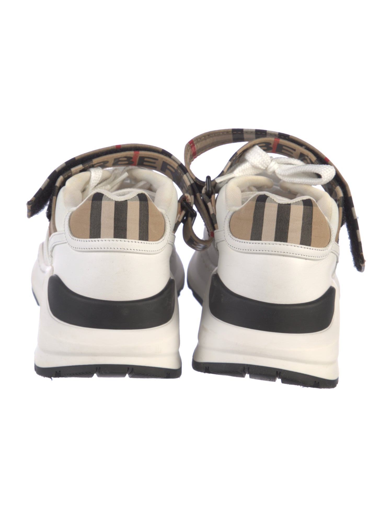 Burberry Nova Check Pattern Leather Sneakers