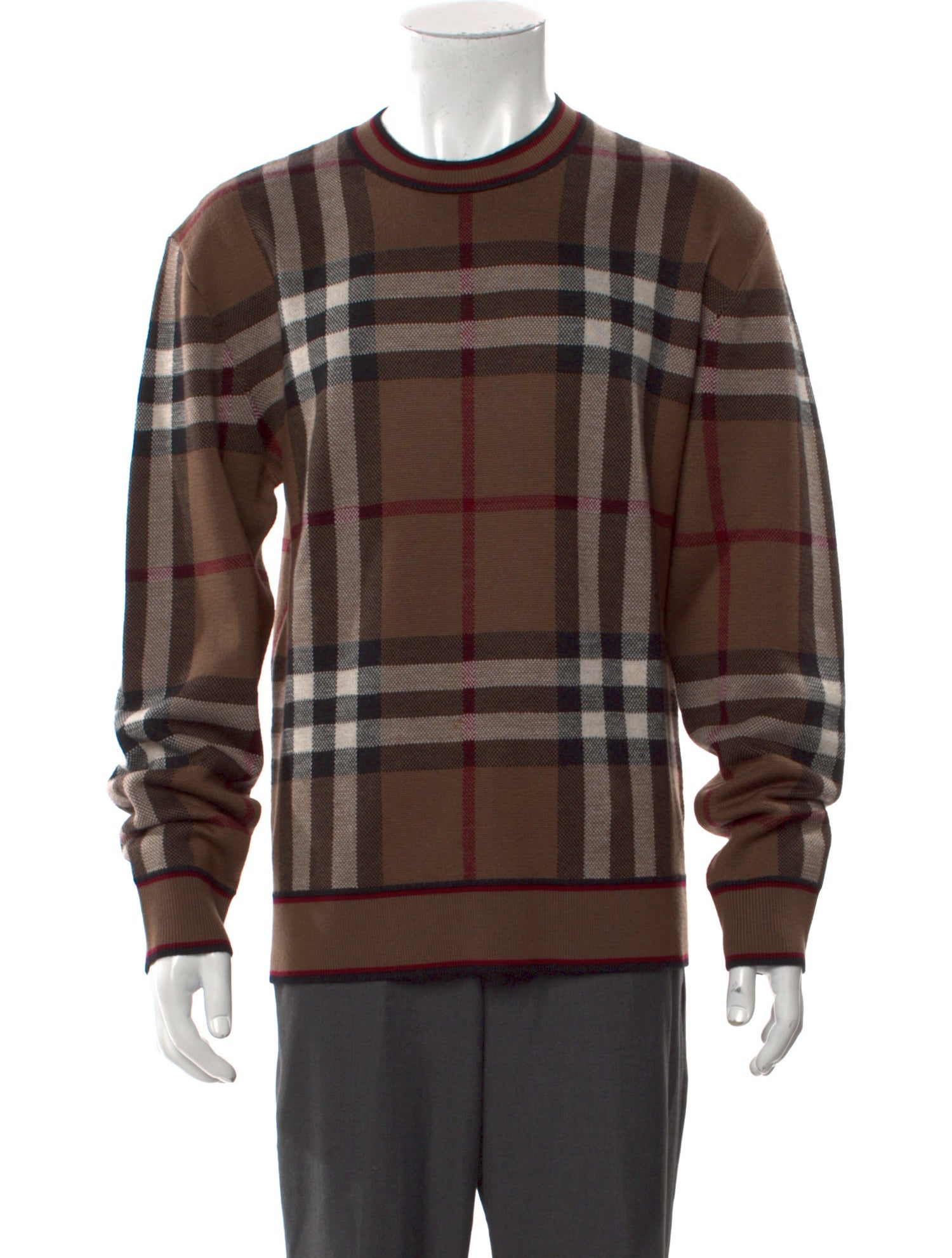 Burberry Wool Plaid Print Pullover w/ Tags