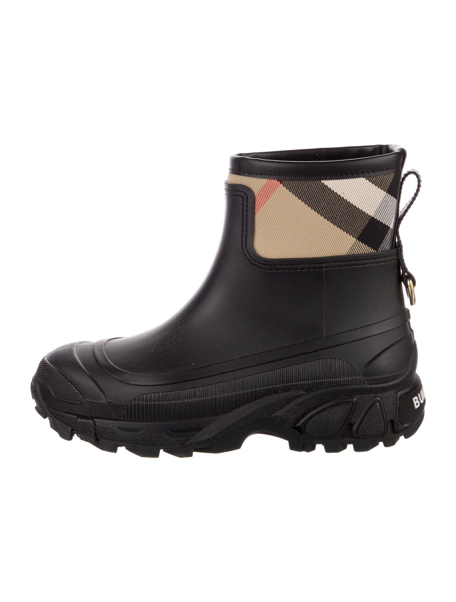 Burberry Rubber Plaid Print Rain Boots