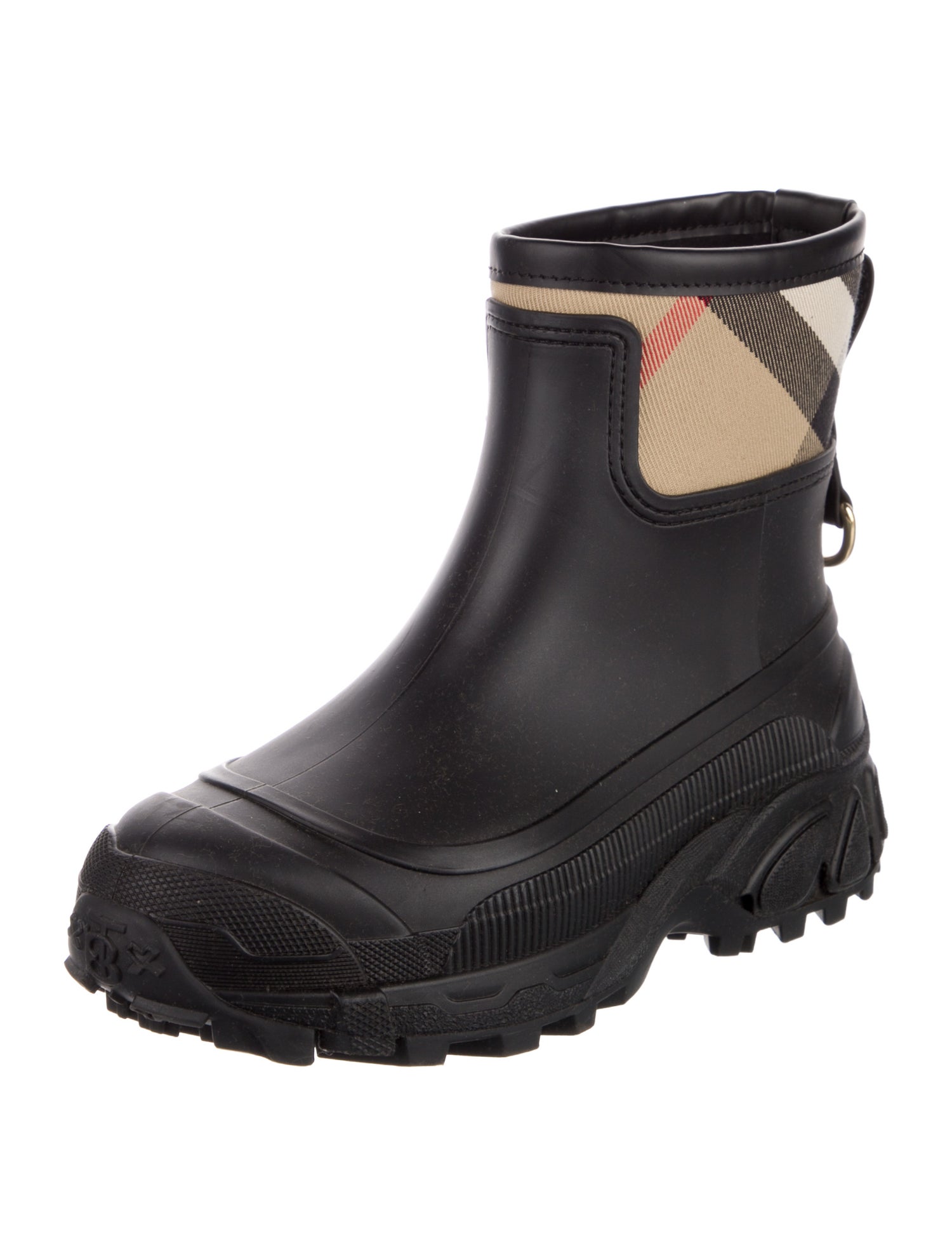 Burberry Rubber Plaid Print Rain Boots