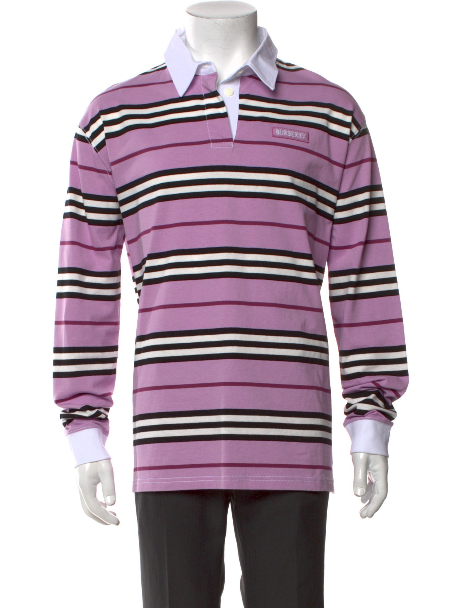 Burberry Striped Collar Polo Shirt