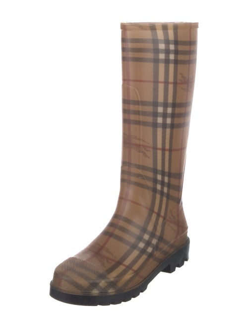 Burberry Haymarket Check Pattern Rubber Rain Boots