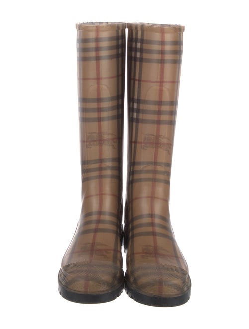 Burberry Haymarket Check Pattern Rubber Rain Boots