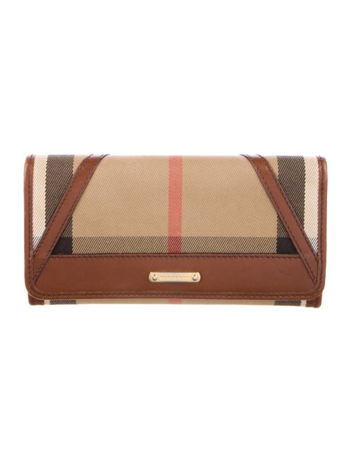 Burberry House Check Pattern Canvas Continental Wallet