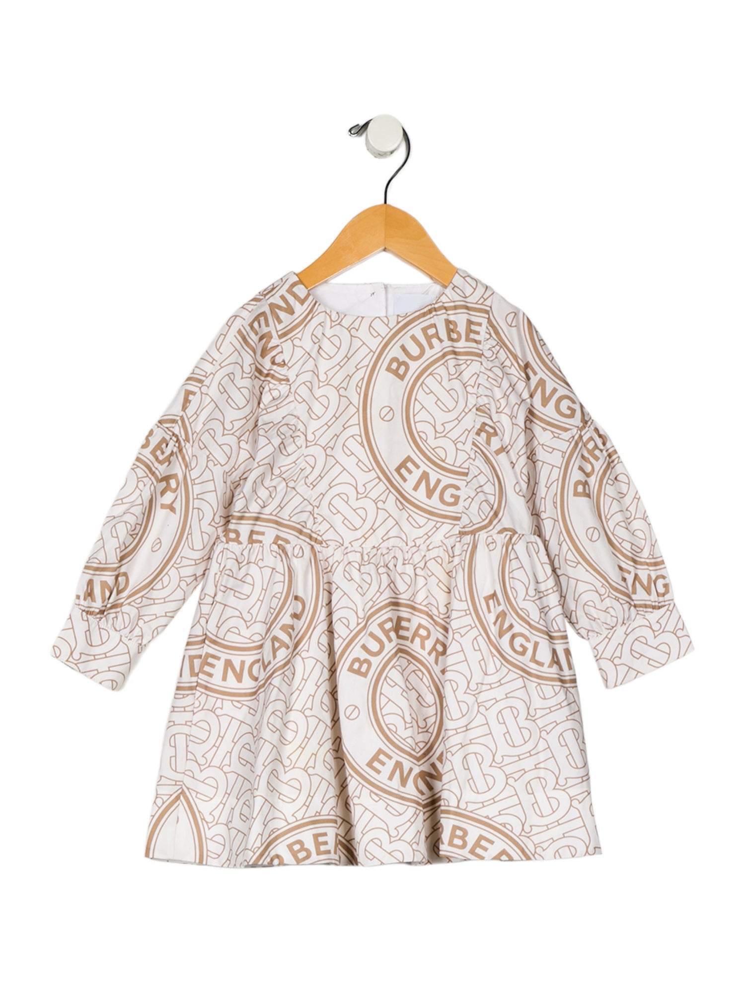 Burberry toddler girls neutral and white dress
