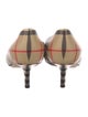 Burberry House Check Pattern Leather Pumps