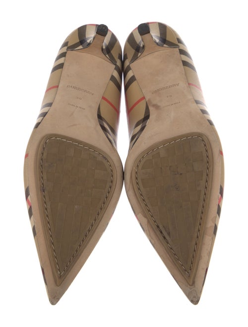 Burberry House Check Pattern Leather Pumps